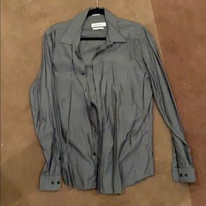 Charcoal Gray Calvin Klein Slim Fit Dress Shirt